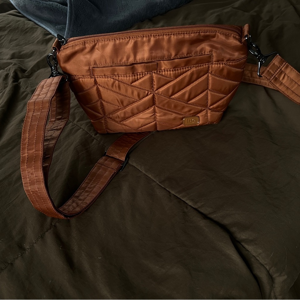 Lug Quilted Crossbody Bag - Brown